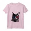 Donna LaPerm Cat 4th Luglio America USA Bandiera Maglietta con Collo a V - Regalo per Proprietari di Gatti LaPerm - Ideale per Compleanni e San Valentino