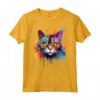 LaPerm Cat Face Colorful Splash Art - Maglietta con Gatto LaPerm - Design Gattino Vivace e Colorato