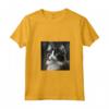 Fotografia Cinematografica LaPerm Cat - Maglietta Bianco e Nero con Collo a V - Design Unico per Amanti dei Gatti - Ideale per Compleanni, Natale e Feste