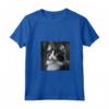 Fotografia Cinematografica LaPerm Cat - Maglietta Bianco e Nero con Collo a V - Design Unico per Amanti dei Gatti - Ideale per Compleanni, Natale e Feste