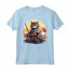 Samurai Gatto Giapponese Kawaii Ninja LaPerm Cat - Maglietta Stile Samurai con Design Ninja - Ideale per gli Amanti dei Gatti e della Cultura Giapponese