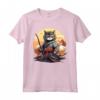Samurai Gatto Giapponese Kawaii Ninja LaPerm Cat - Maglietta Stile Samurai con Design Ninja - Ideale per gli Amanti dei Gatti e della Cultura Giapponese