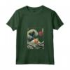 Divertente Animale da Surf a Forma di Gatto Laperm Kanagawa Wave Maglietta con Collo a V - Regalo per Proprietari di Gatti Laperm - Ideale per Natale, Ringraziamento o Compleanni
