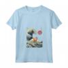 Divertente Animale da Surf a Forma di Gatto Laperm Kanagawa Wave Maglietta con Collo a V - Regalo per Proprietari di Gatti Laperm - Ideale per Natale, Ringraziamento o Compleanni