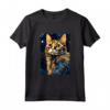 Laperm Cat Notte Stellata Pittura - Maglietta per Amanti dei Gatti Laperm - Regalo Perfetto per Natale o Compleanni