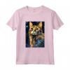 Laperm Cat Notte Stellata Pittura - Maglietta per Amanti dei Gatti Laperm - Regalo Perfetto per Natale o Compleanni