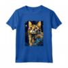 Laperm Cat Notte Stellata Pittura - Maglietta per Amanti dei Gatti Laperm - Regalo Perfetto per Natale o Compleanni