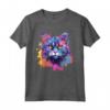 LaPerm - Maglietta con Muso di Gatto Colorata - Ideale per Amanti dei Gatti e Appassionati d'Arte