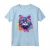 LaPerm - Maglietta con Muso di Gatto Colorata - Ideale per Amanti dei Gatti e Appassionati d'Arte