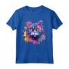LaPerm - Maglietta con Muso di Gatto Colorata - Ideale per Amanti dei Gatti e Appassionati d'Arte