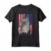LaPerm - Bandiera Americana con Gatto Patriottico - USA Pride Maglietta per Amanti dei Gatti LaPerm - Regalo Unico per Compleanni e Festività