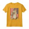 LaPerm - Bandiera Americana con Gatto Patriottico - USA Pride Maglietta per Amanti dei Gatti LaPerm - Regalo Unico per Compleanni e Festività