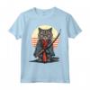 Gatto Ninja Giapponese Kawaii LaPerm - Maglietta Samurai con Design unico - Ideale per gli Amanti dei Gatti e della Cultura Giapponese