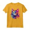 Splash Art LaPerm - Faccia di gatto colorata Maglietta per Amanti dei Gatti - Ideale per Esprimere l'Amore per i Gatti LaPerm
