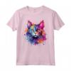 Splash Art LaPerm - Faccia di gatto colorata Maglietta per Amanti dei Gatti - Ideale per Esprimere l'Amore per i Gatti LaPerm