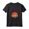 Laperm Gatto Tramonto Retro Design Vintage - Maglietta con Collo a V per Amanti dei Gatti - Regalo Perfetto per Natale o Compleanni