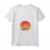 Laperm Gatto Tramonto Retro Design Vintage - Maglietta con Collo a V per Amanti dei Gatti - Regalo Perfetto per Natale o Compleanni