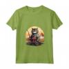Donna Samurai Gatto Giapponese Kawaii Ninja LaPerm Cat Maglietta con Collo a V - Design Unico - Acquista Online