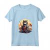 Donna Samurai Gatto Giapponese Kawaii Ninja LaPerm Cat Maglietta con Collo a V - Design Unico - Acquista Online