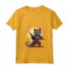 Donna Samurai Gatto Giapponese Kawaii Ninja LaPerm Cat Maglietta con Collo a V - Design Vivido per Appassionati di Gatti e Ninja