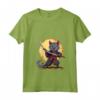Donna Samurai Gatto Giapponese Kawaii Ninja LaPerm Cat Maglietta con Collo a V - Design Vivido per Appassionati di Gatti e Ninja