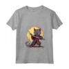 Donna Samurai Gatto Giapponese Kawaii Ninja LaPerm Cat Maglietta con Collo a V - Design Vivido per Appassionati di Gatti e Ninja