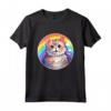 Laperm - Gatto carino arcobaleno Kawaii colorato design Maglietta - Ideale per gli Amanti dei Gatti Laperm