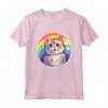 Laperm - Gatto carino arcobaleno Kawaii colorato design Maglietta - Ideale per gli Amanti dei Gatti Laperm
