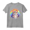 Laperm - Gatto carino arcobaleno Kawaii colorato design Maglietta - Ideale per gli Amanti dei Gatti Laperm