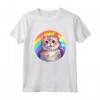 Laperm - Gatto carino arcobaleno Kawaii colorato design Maglietta - Ideale per gli Amanti dei Gatti Laperm
