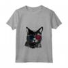 Donna LaPerm Cat 4th Luglio America USA Bandiera Maglietta con Collo a V - Regalo per Proprietari di Gatti LaPerm - Ideale per Natale, Ringraziamento o Compleanni