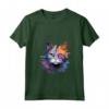 Donna Colorato LaPerm Cat Face Splash Art Maglietta con Collo a V - Ideale per Amanti dei Gatti LaPerm e Appassionati d'Arte