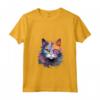 Donna Colorato LaPerm Cat Face Splash Art Maglietta con Collo a V - Ideale per Amanti dei Gatti LaPerm e Appassionati d'Arte