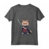 Donna Samurai LaPerm Gatto Giapponese Kawaii Ninja Cat Maglietta con Collo a V - Design Vivido e Intricato per Appassionati di Gatti e Cultura Giapponese