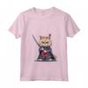 Donna Samurai LaPerm Gatto Giapponese Kawaii Ninja Cat Maglietta con Collo a V - Design Vivido e Intricato per Appassionati di Gatti e Cultura Giapponese