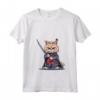 Donna Samurai LaPerm Gatto Giapponese Kawaii Ninja Cat Maglietta con Collo a V - Design Vivido e Intricato per Appassionati di Gatti e Cultura Giapponese