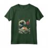 Divertente Gatto Surf Laperm Kanagawa Wave Maglietta con Collo a V - Regalo Unico per Proprietari di Gatti Laperm