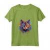 Donna Colorato Splash Art LaPerm Cat Face Maglietta con Collo a V - Design Artistico per Amanti dei Gatti LaPerm