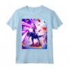 Laser Eyes Space Cat Riding Dog And Dinosaur Maglietta - Lightweight Classic Fit Tee with Double Stitched Sleeves - Funny Animal Graphic Shirt for Animal Lovers