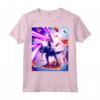 Laser Eyes Space Cat Riding Dog And Dinosaur Maglietta - Lightweight Classic Fit Tee with Double Stitched Sleeves - Funny Animal Graphic Shirt for Animal Lovers