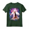 Laser Eyes Space Cat Riding On Surfing Llama Unicorn Maglietta - Stay Magical with Funny Animal Tee - Buy Online