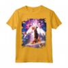 Laser Eyes Space Cat Riding On Surfing Llama Unicorn Maglietta - Stay Magical with Funny Animal Tee - Buy Online