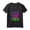 Donna Live Love Lasertag Tag Laser Maglietta con Collo a V - Completo Festa Laser Tag per Bambino e Bambina - Ideale per Compleanno a Tema Laser Tag