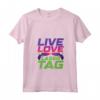 Donna Live Love Lasertag Tag Laser Maglietta con Collo a V - Completo Festa Laser Tag per Bambino e Bambina - Ideale per Compleanno a Tema Laser Tag