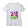 Donna Live Love Lasertag Tag Laser Maglietta con Collo a V - Completo Festa Laser Tag per Bambino e Bambina - Ideale per Compleanno a Tema Laser Tag