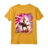 Laser Eyes Space Cat Riding Dog And Dinosaur - Maglietta Divertente per Amanti degli Animali - Acquista Online