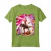 Laser Eyes Space Cat Riding Dog And Dinosaur - Maglietta Divertente per Amanti degli Animali - Acquista Online