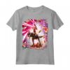 Laser Eyes Space Cat Riding Dog And Dinosaur - Maglietta Divertente per Amanti degli Animali - Acquista Online