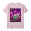 Camicie con gatto per donne Laser Eye Cats in Space T rex Maglietta - Regalo Unico per Amanti dei Gatti e Dinosauri