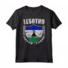 Lesotho Maglietta - T-shirt Patriotica con la Bandiera del Lesotho - Ideale per Patrioti del Lesotho